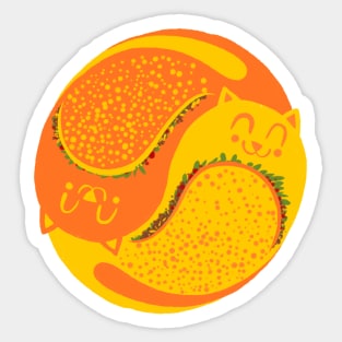 Tacocat Forever - cute fun taco cat lovers palindrome yin yang illustration Sticker